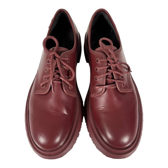 BURGUNDY MONOCHROME CAMPER WALDEN DERBY SHOES US SIZE 9 EU SIZE 42 - Picture 2 of 9